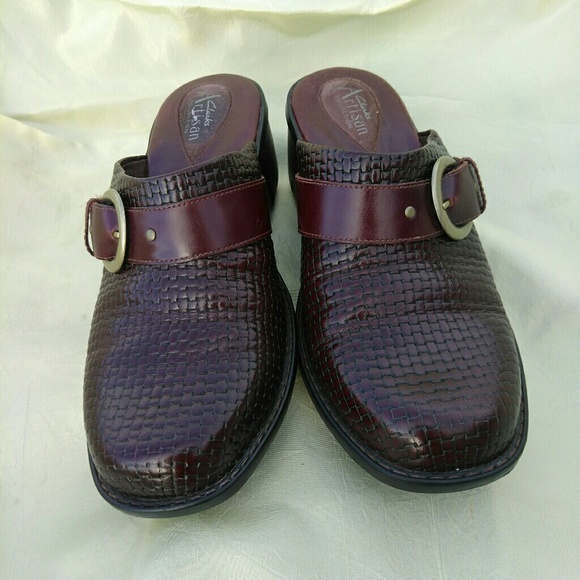 Clarks Artisan Leather Brown Wedge Slip-On Loafers - Picture 2 of 4